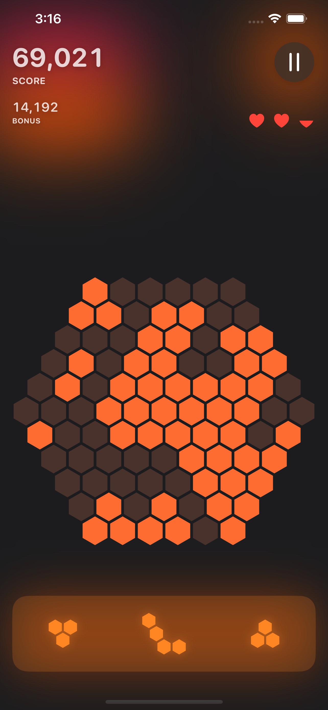 An in-progress game of Pex